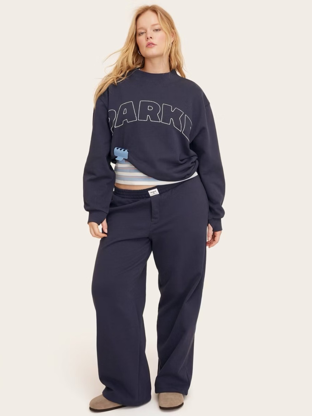 🎯💙 NWT! Navy Blue Mockneck Pullover Sweatshirt PARKE x TARGET - Size L/XL - Picture 4 of 5